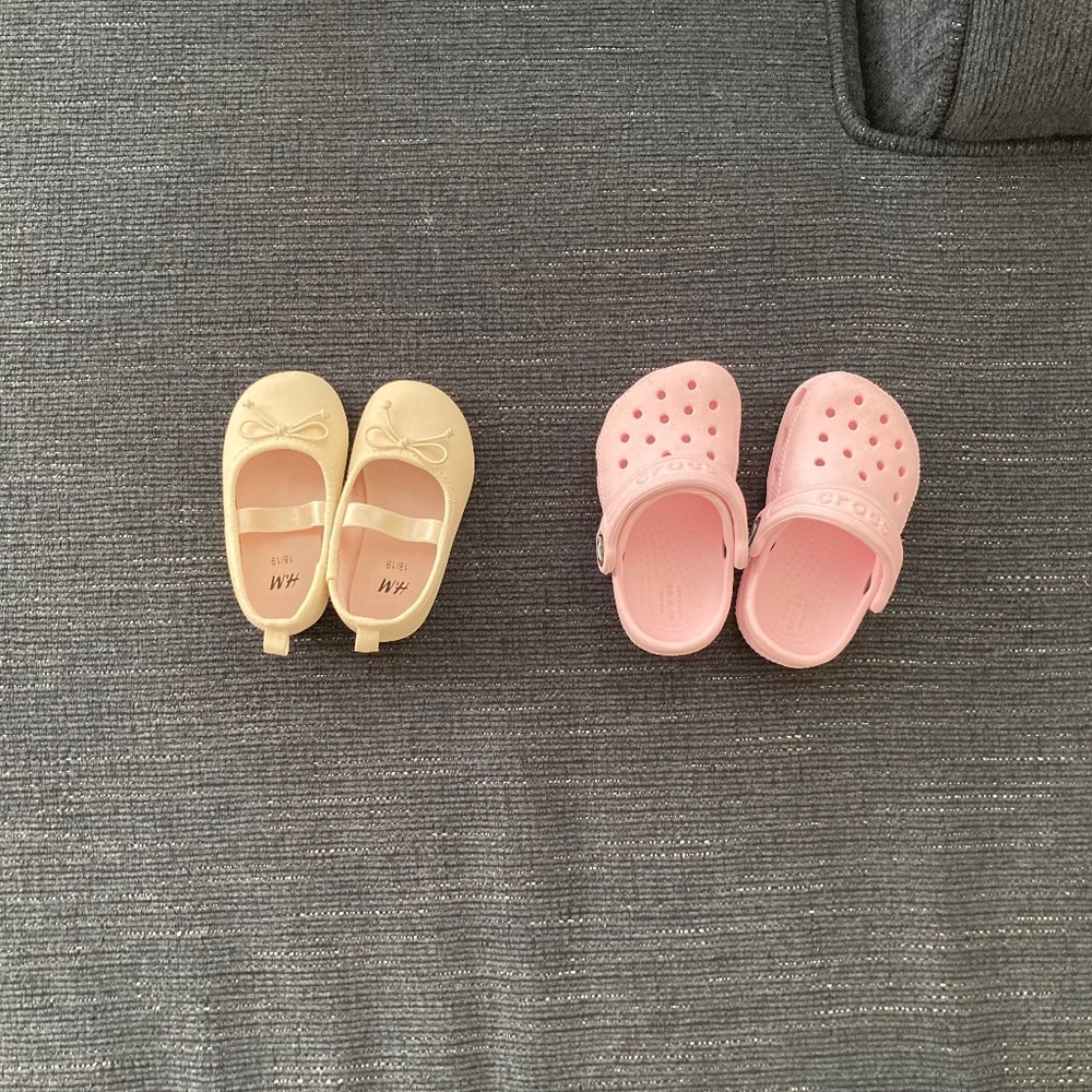 Baby girl shoes, H&M & CROCS